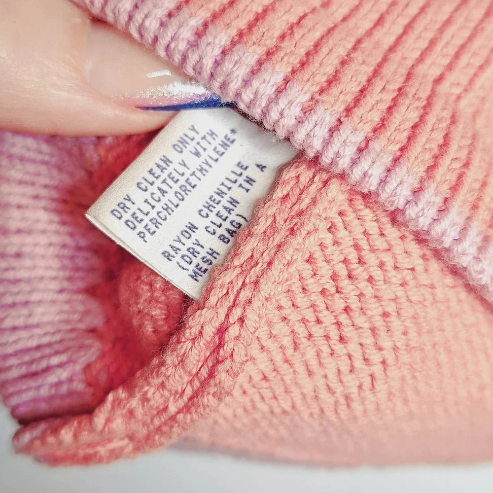 norma & hyla Hand Loomed Knit Tie Front Cardigan Medium Boxy Peach Pink Cotton